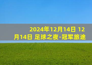 2024年12月14日 12月14日 足球之夜-冠军旅途